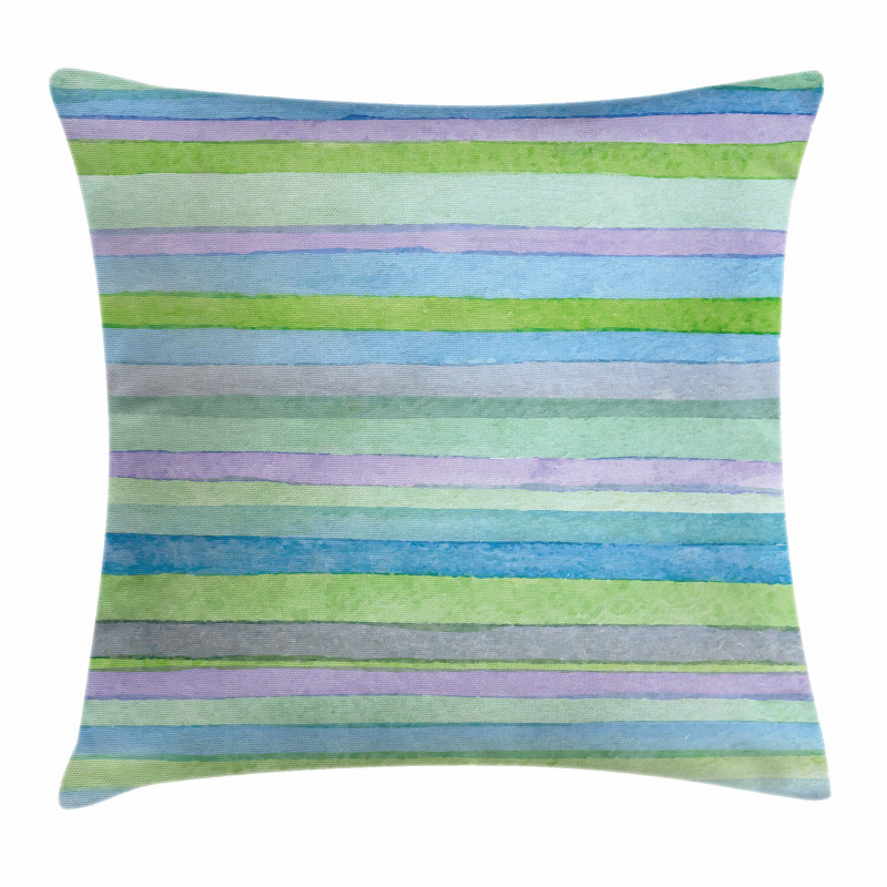 Watercolor Stripes Artwork Pillow Cover