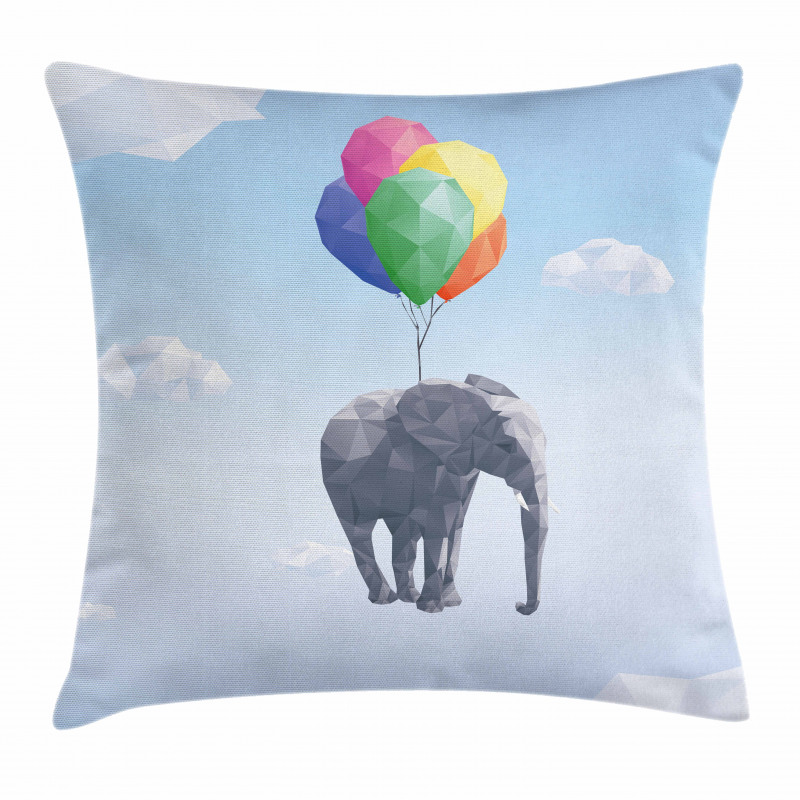 Elephant Baloons Sky Art Pillow Cover