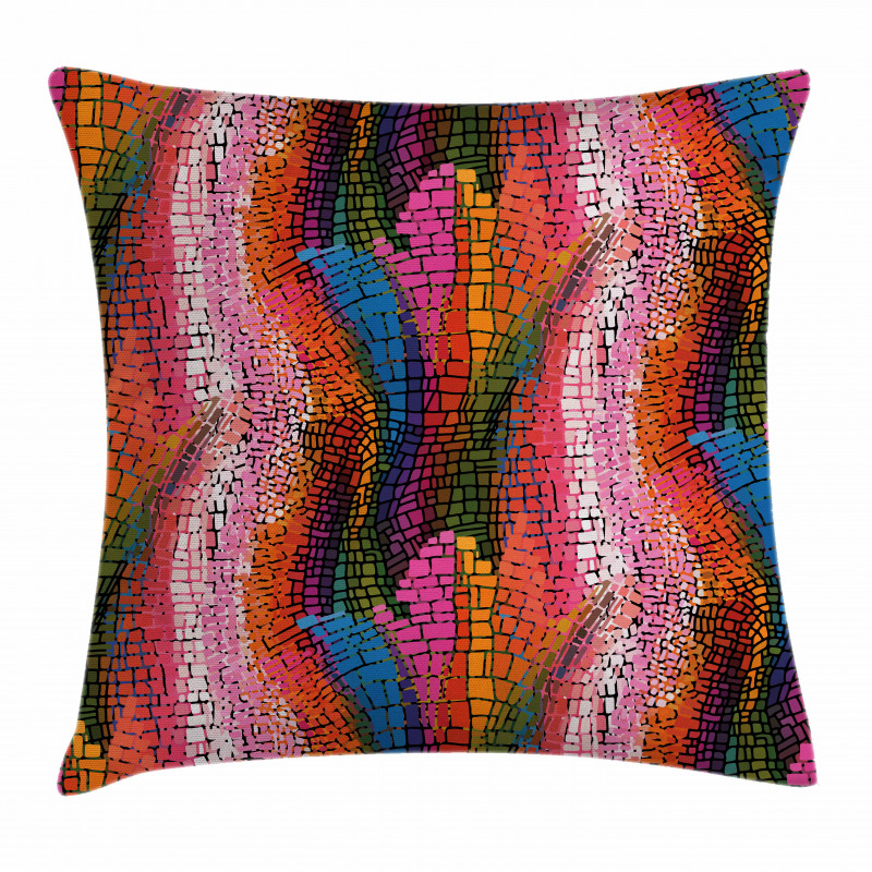 Colorful Wavy Mosaic Pillow Cover