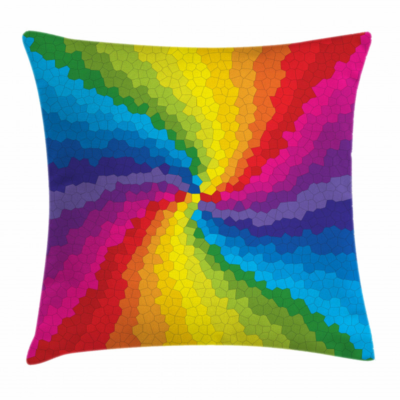 Stained Glass Rainbow Pillow Cover