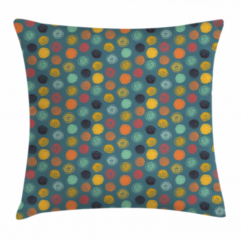 Colorful Abstract Circle Pillow Cover