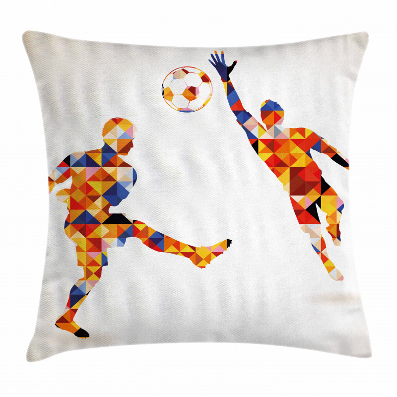 Colorful Footballers Pillow Cover