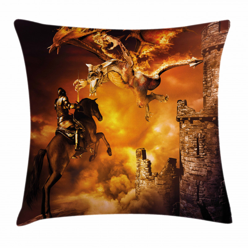 Knight on Horse Pillow Cover