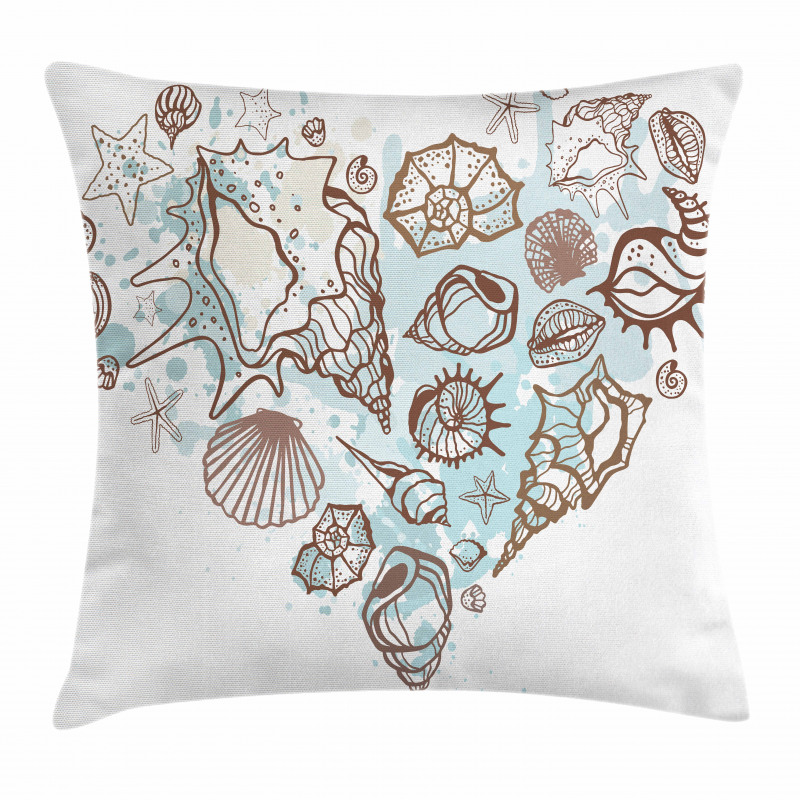 Scallop Starfish Whelk Pillow Cover