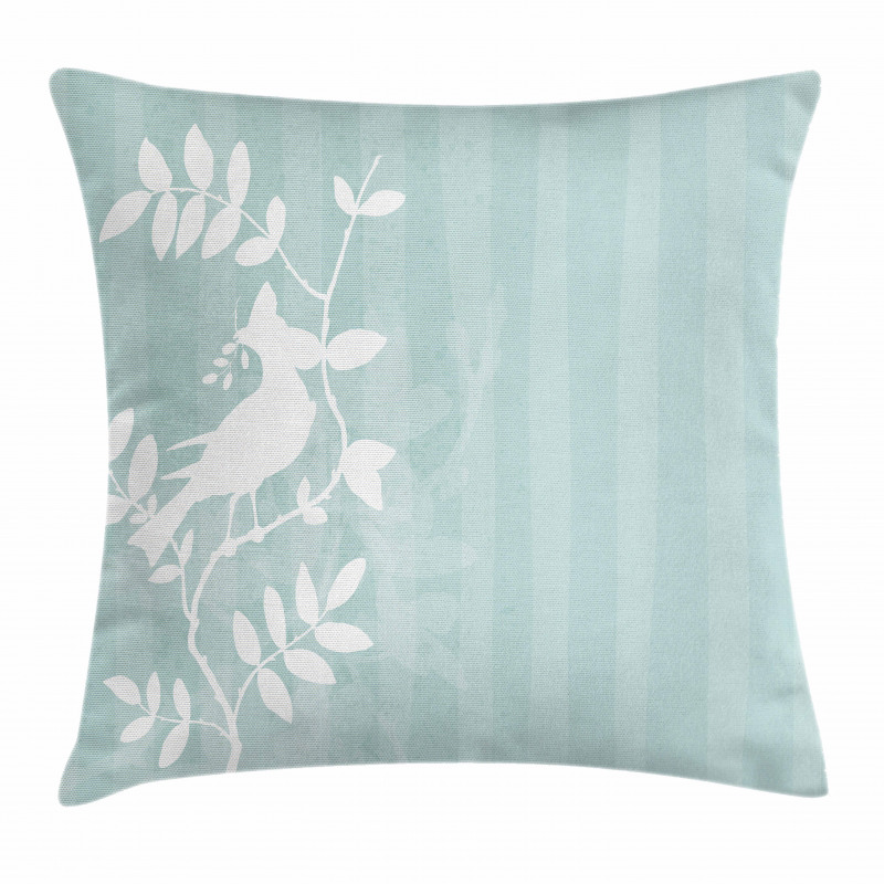 Bird Silhouette on Tree Pillow Cover