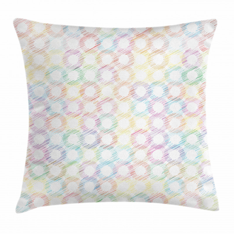 Grunge Colored Circles Pillow Cover