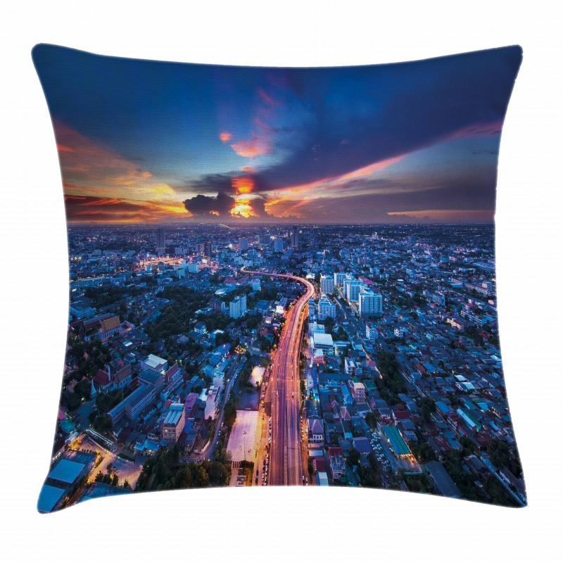 Bangkok Thailand Skyline Pillow Cover