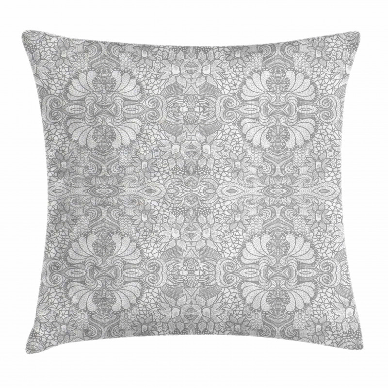 Floral Paisley Lace Like Pillow Cover