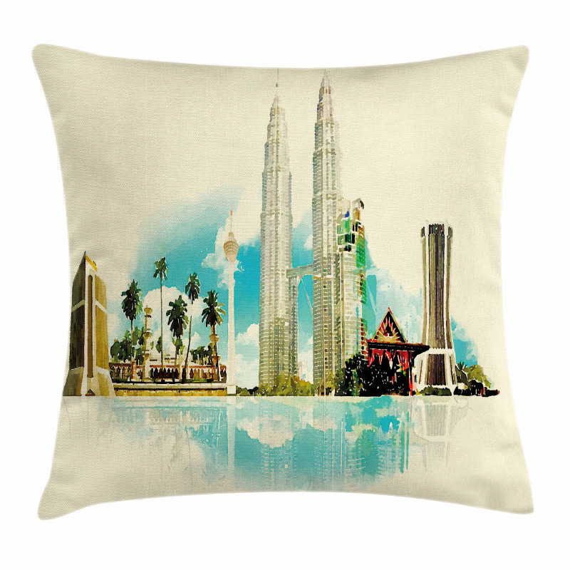 East Kuala City Palms Pillow Cover
