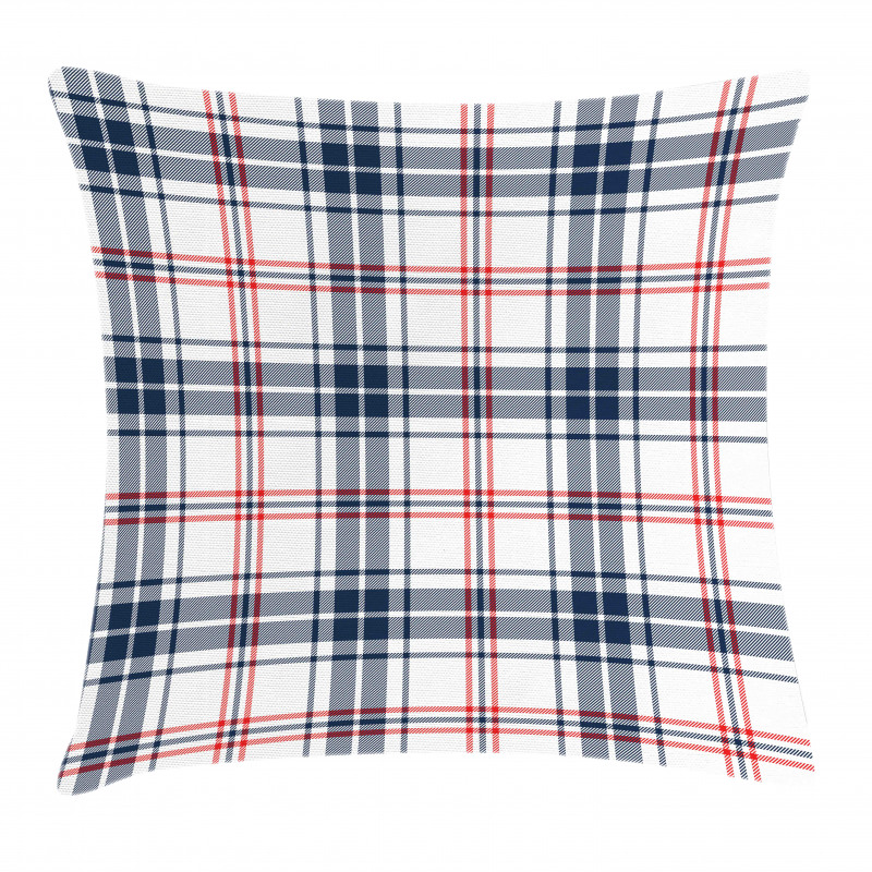 English Tartan Motif Pillow Cover