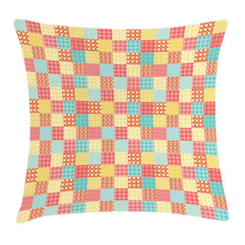 Flowers Dots Stripes Pillow Cover