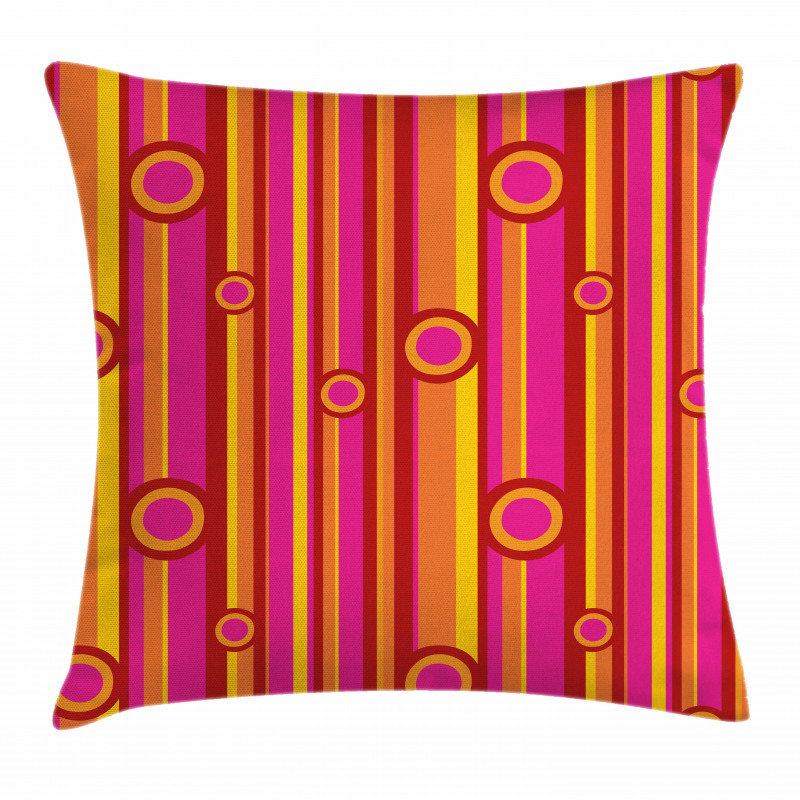 Stripes Circles Vibrant Pillow Cover