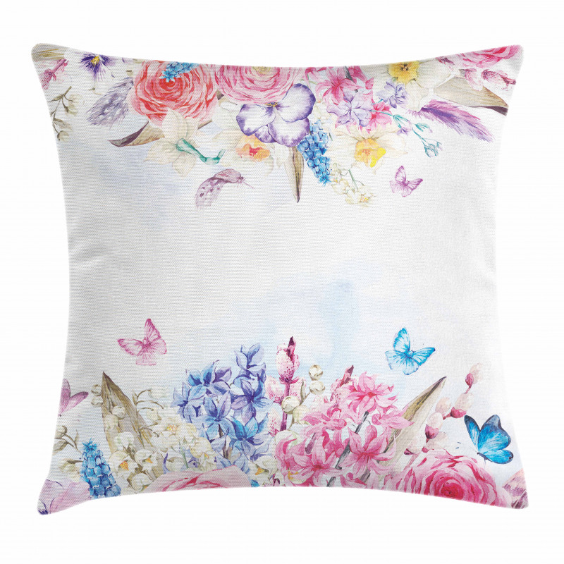 Rose Flower Daisies Pillow Cover