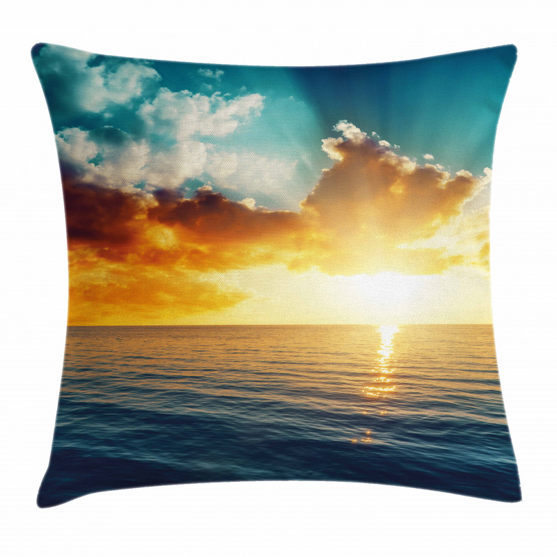 Majestic Sunset over Sea Pillow Cover