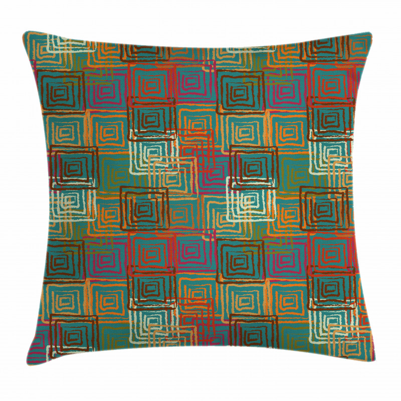 Grunge Folk Rainbow Pillow Cover