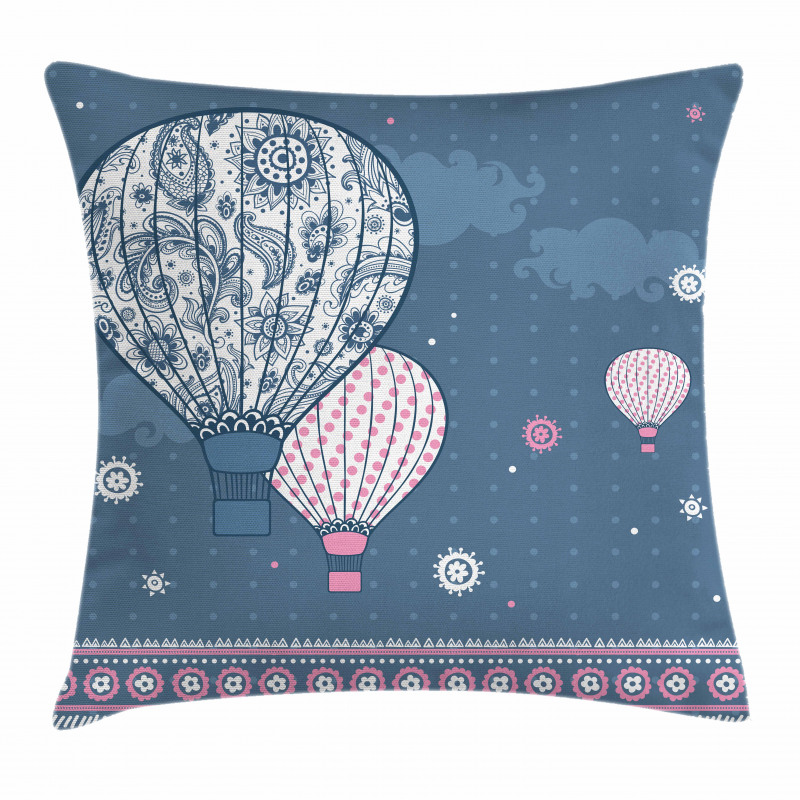 Air Balloons Polka Dots Pillow Cover