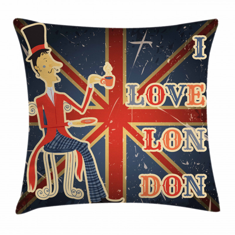 London English Man Flag Pillow Cover