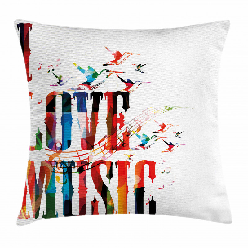Music Theme Grungy Pillow Cover