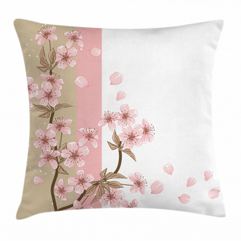 Romantic Sakura Blooms Pillow Cover