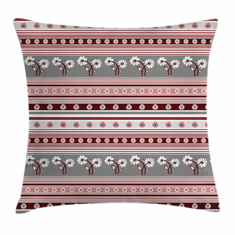Spring Flowers Stripes Pillow Cover