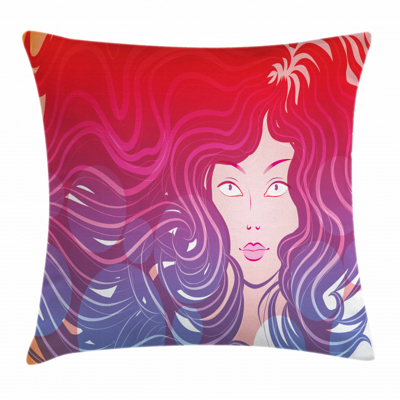 Little Mermaid Face Hair Pillow Cover