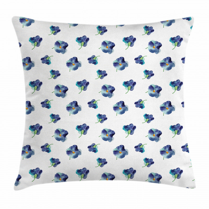 Watercolor Violet Blooms Pillow Cover