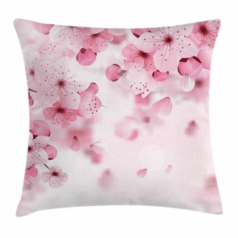 Eastern Sakura Flowers Pillow Cover