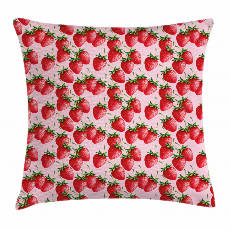 Juicy Strawberries Fruit Pillow Cover