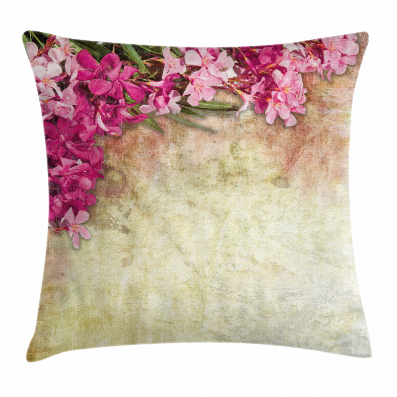 Vintage Oleander Flowers Pillow Cover