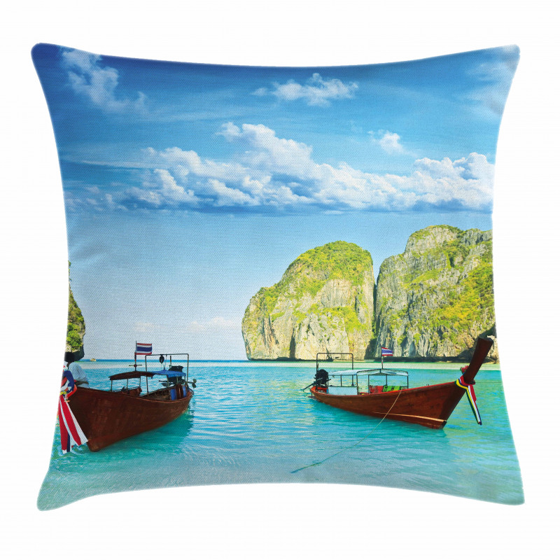 Boat Maya Bay Thailand Pillow Cover