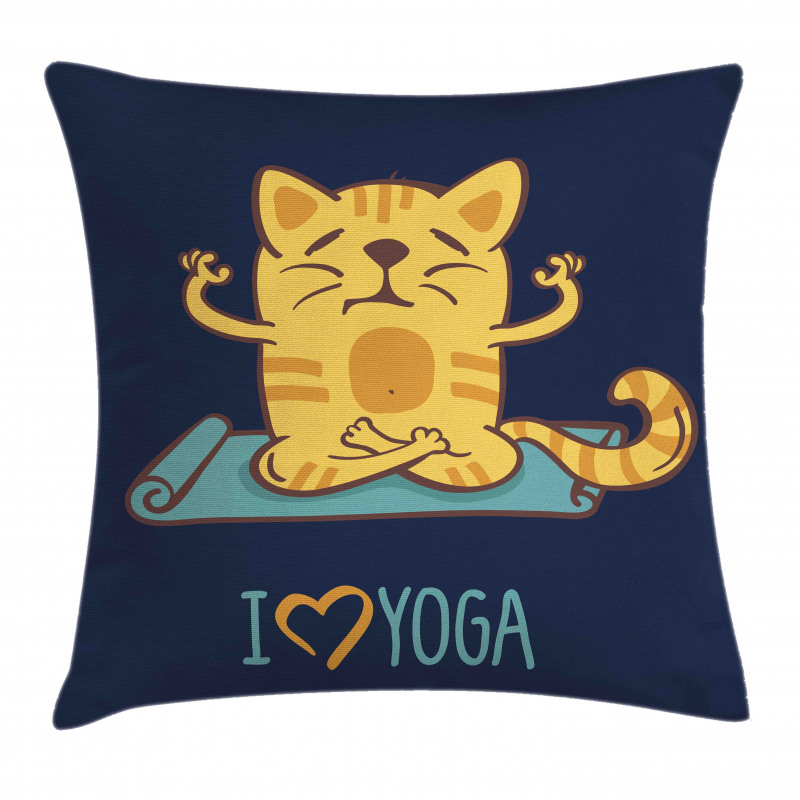 Cat Lotus Position Pillow Cover
