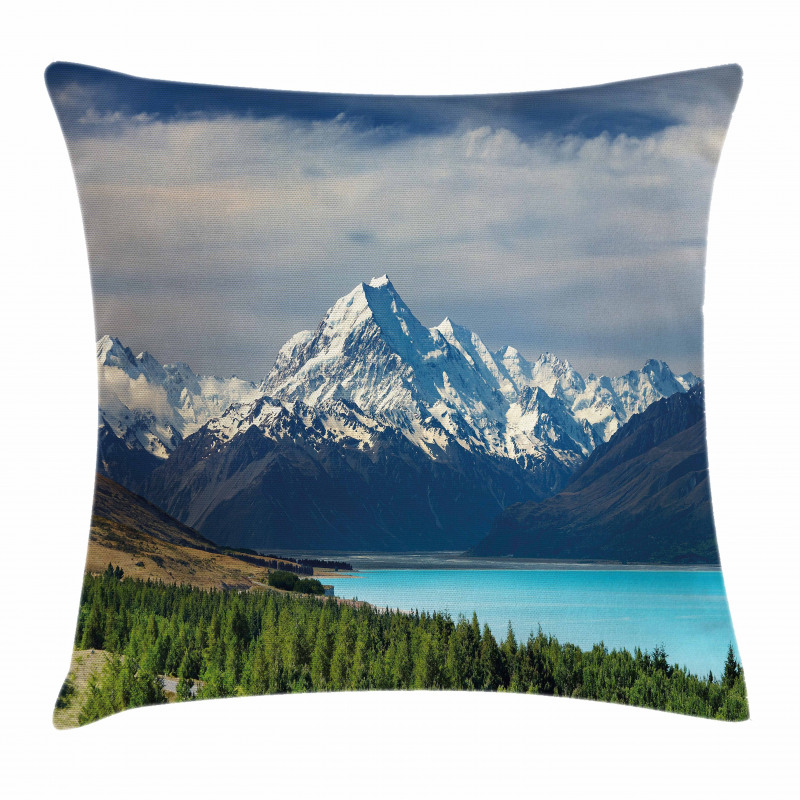 Mount Cook Pukaki Lake Pillow Cover