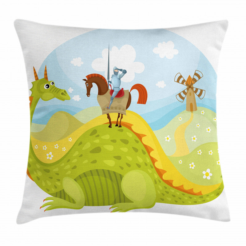 Knight and His Horse Pillow Cover