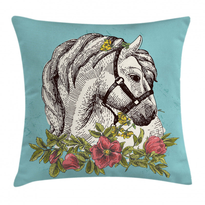 Boho Horse Opium Popy Pillow Cover
