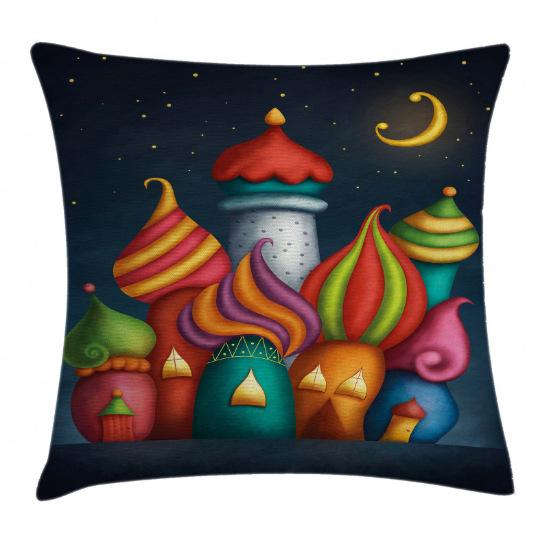 Oriental Castles Moon Pillow Cover