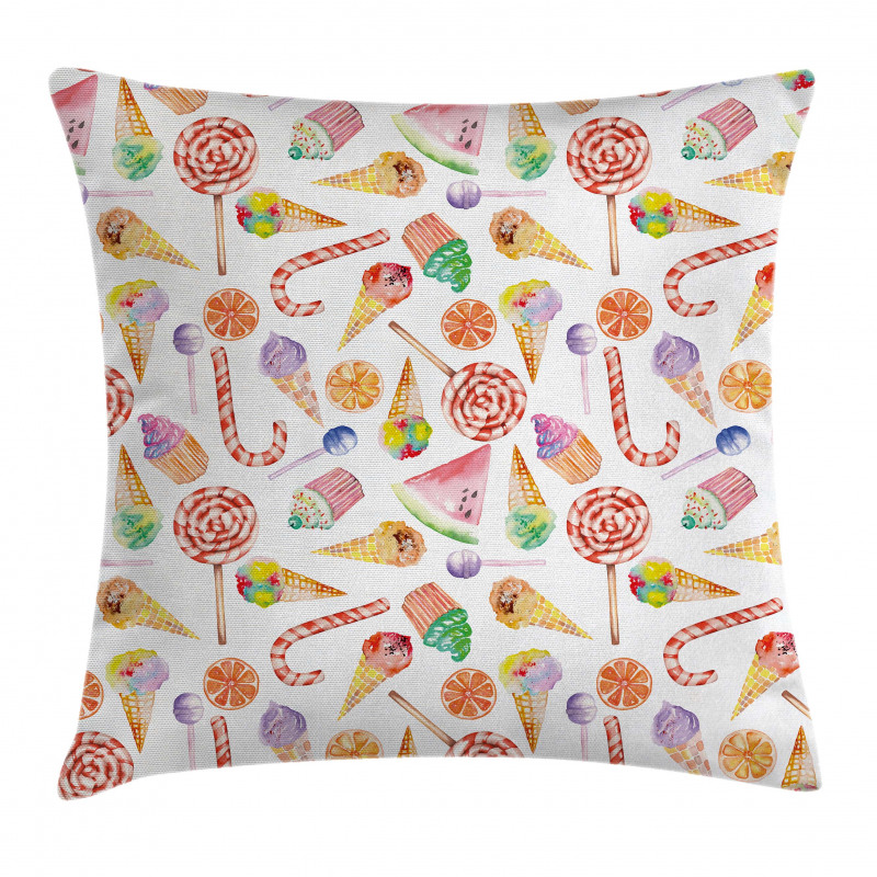 Yummy Candies Cakes Pillow Cover