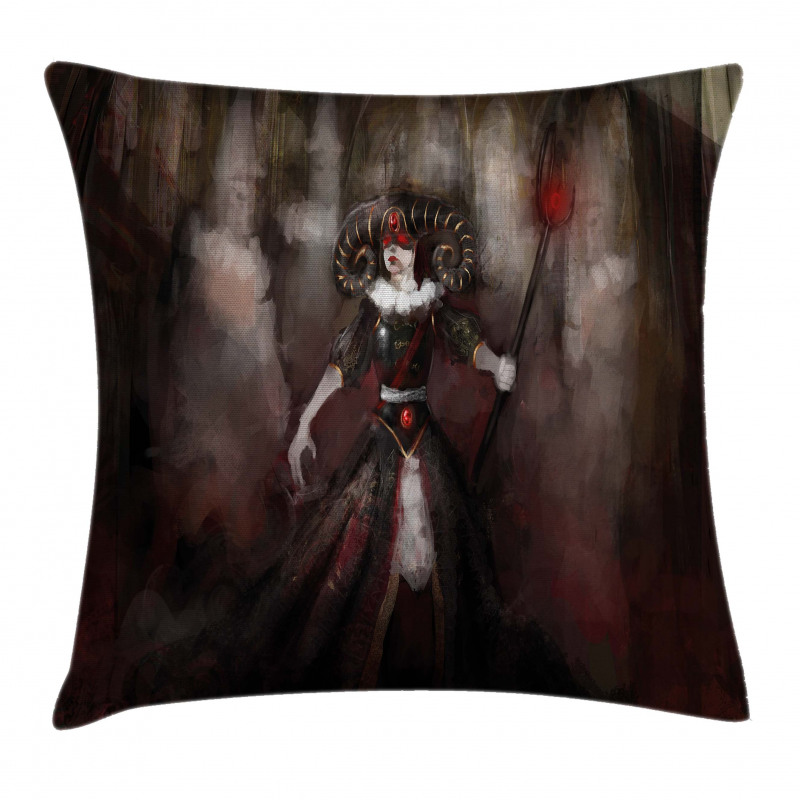 Medieval Evil Woman Myth Pillow Cover
