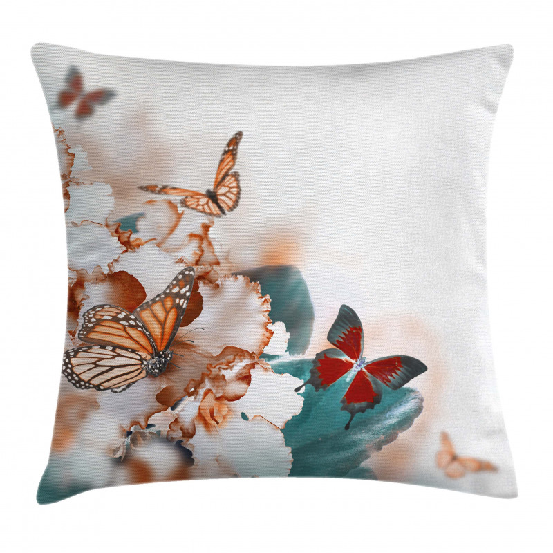 Colorful Butterflies Fly Pillow Cover