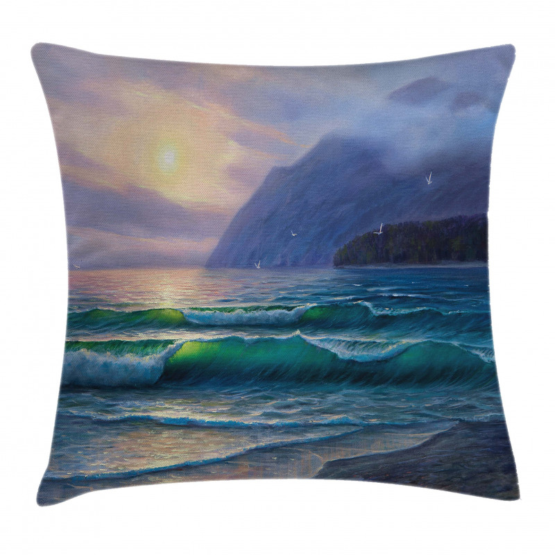 Ocean Morning Mountain Pillow Cover