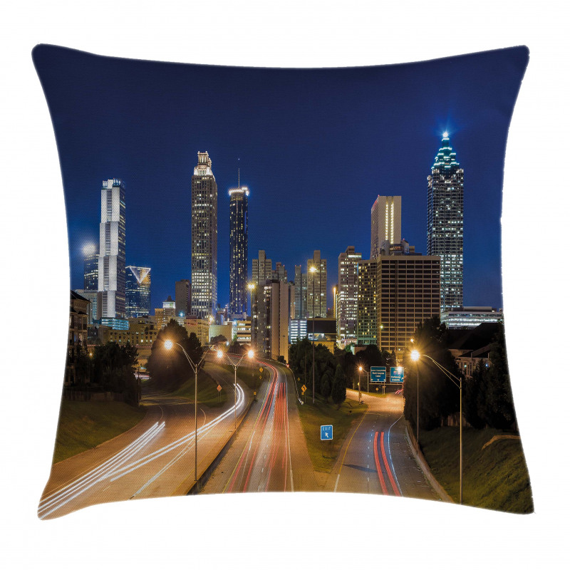 Atlanta Skyline Twilight Pillow Cover
