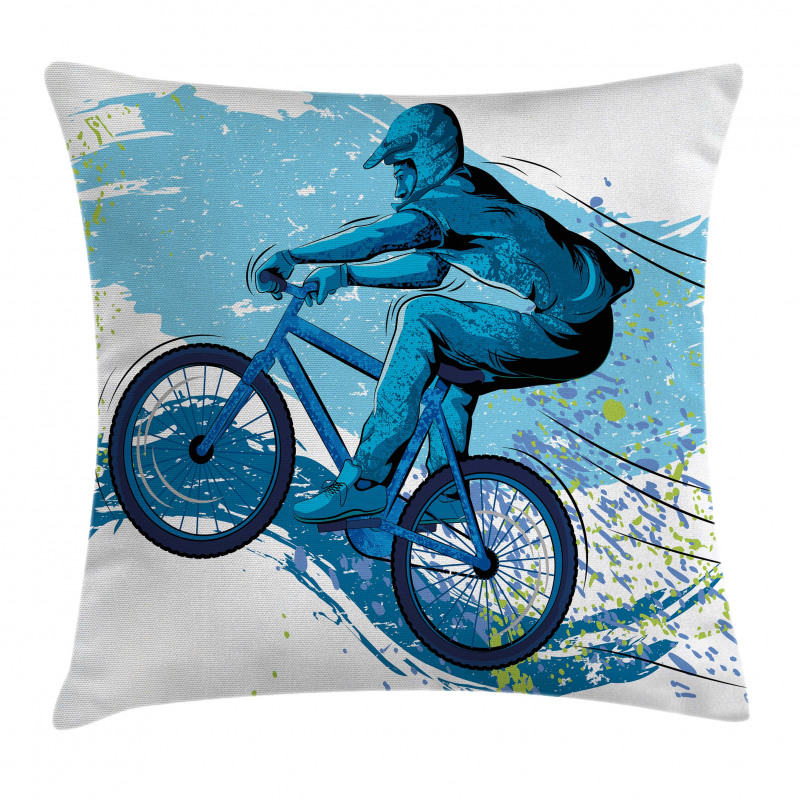 Bicyclist Color Splashes Pillow Cover