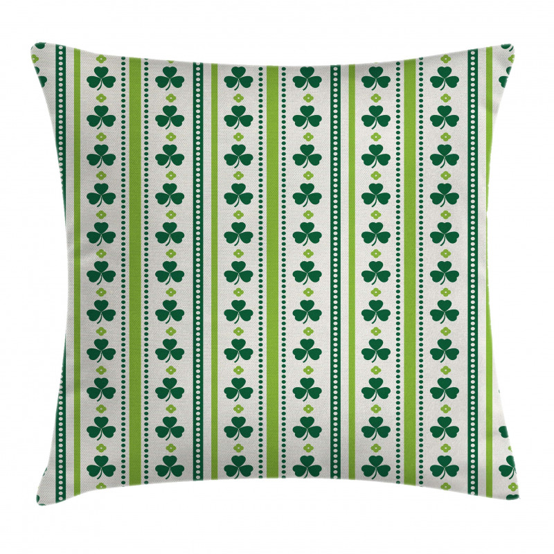 Irish Clovers Lines Dots Pillow Cover