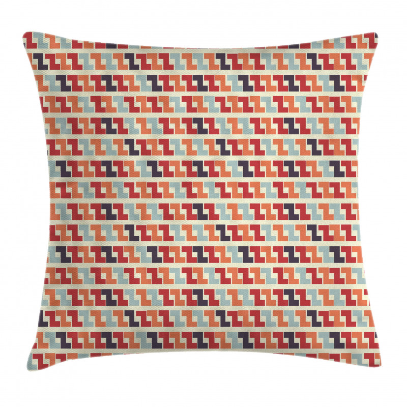 Retro Geometric Zigzag Pillow Cover