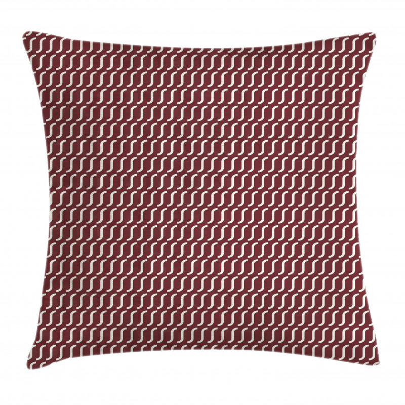 Cutrvy Wavy Lines Dark Tile Pillow Cover