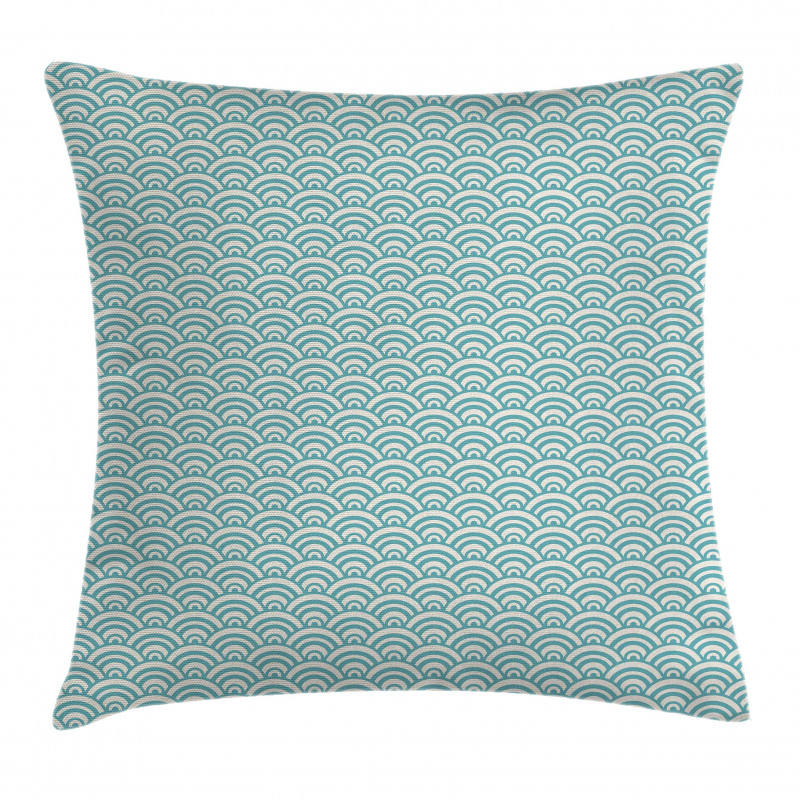 Curvy Lines Bubbles Sea Pillow Cover