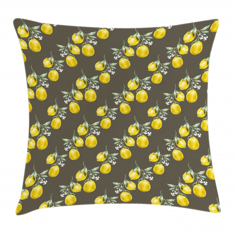 Lemon Branches Growth Pillow Cover