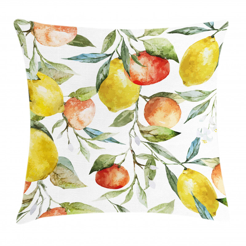 Orange Clementine Tree Pillow Cover