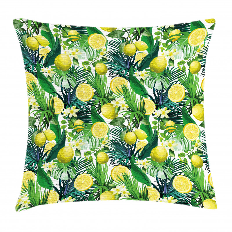 Exotic Plants Green Leaf Pillow Cover