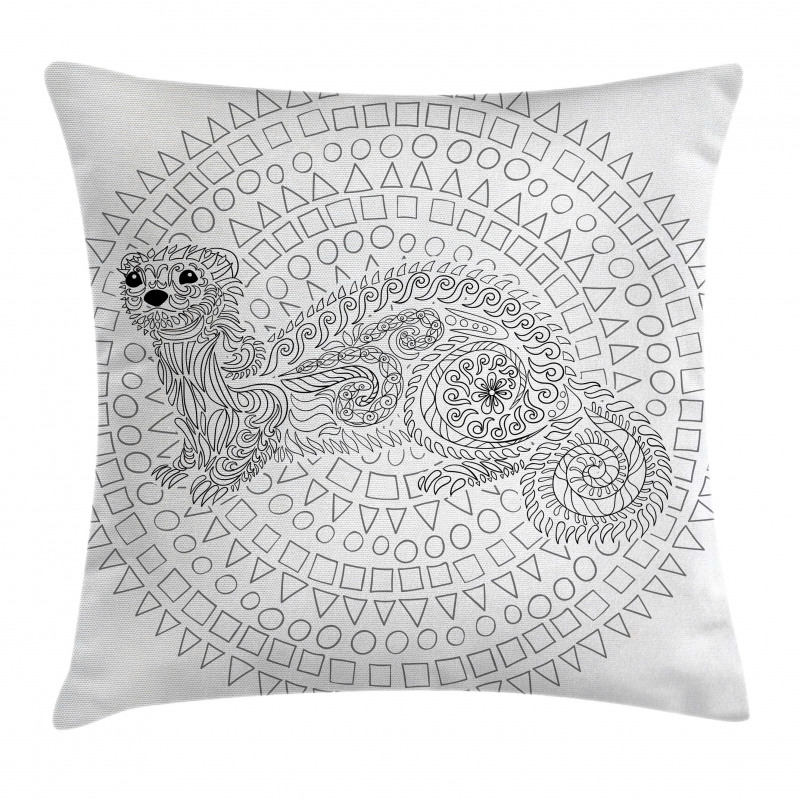 Squirrel Geometric Pillow Cover