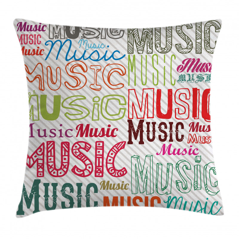 Typography Rhythm Funky Pillow Cover